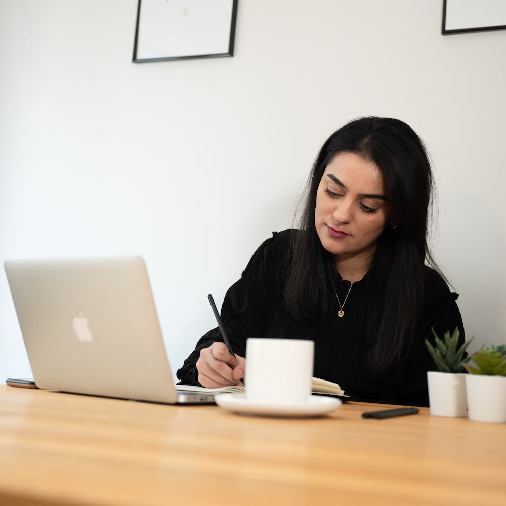 Founder of The Pretty Parcel Anita Thind writing