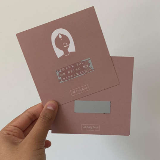 rose gold bridal logo scratch cards