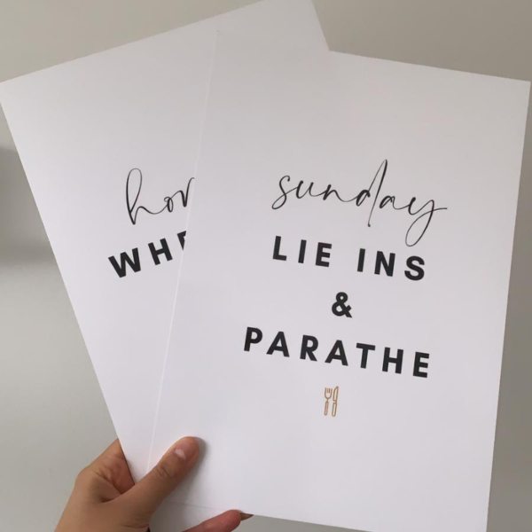 Sunday lie ins and parathe print