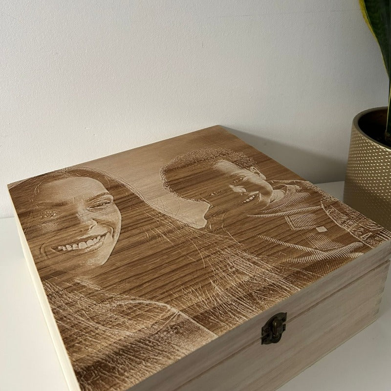 Personalised engraved photo box