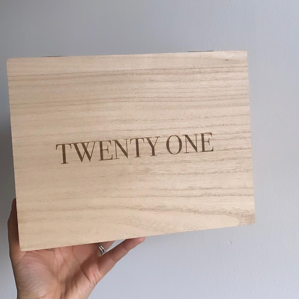 Engraved Twenty one age birthday box
