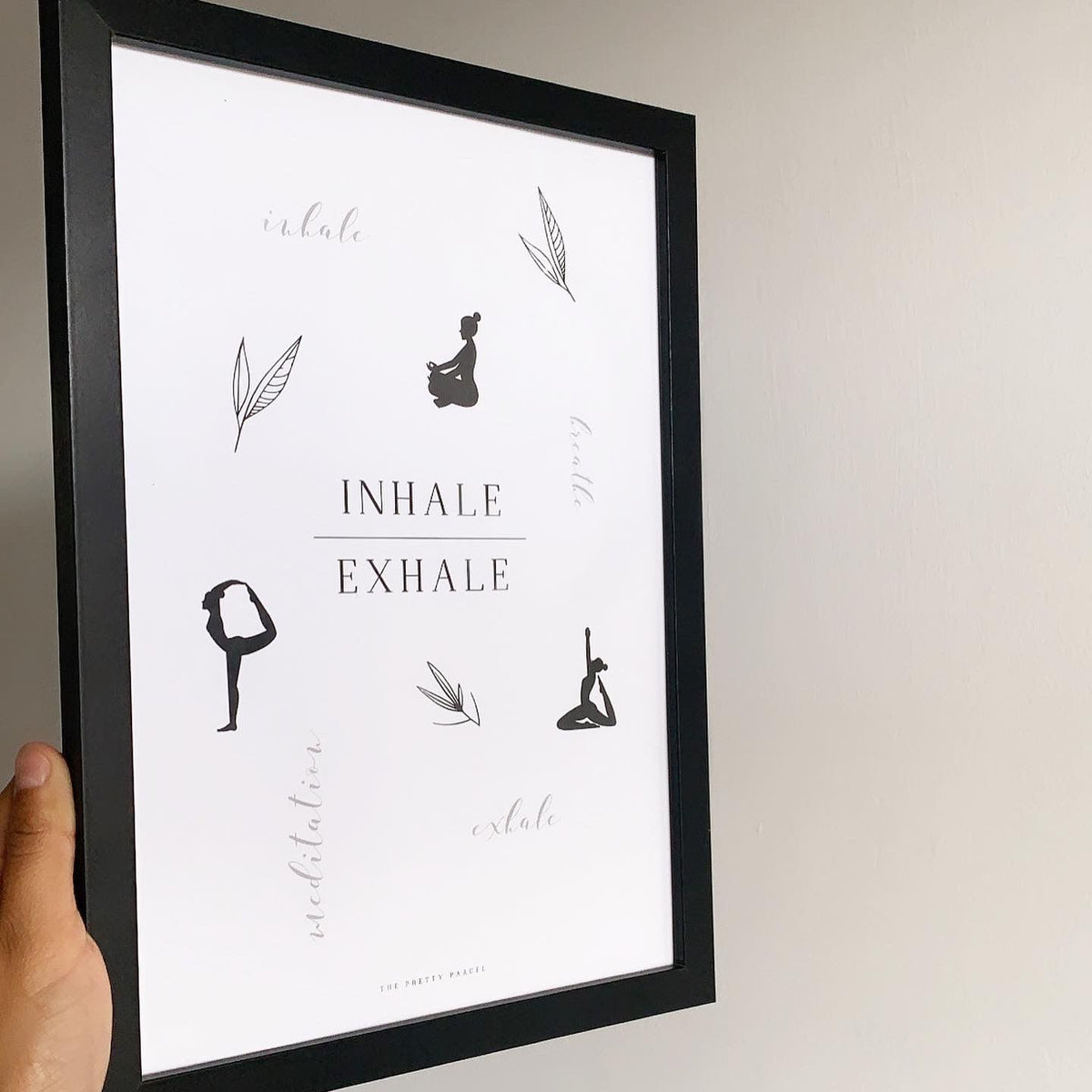 Black and white inhale exhale print