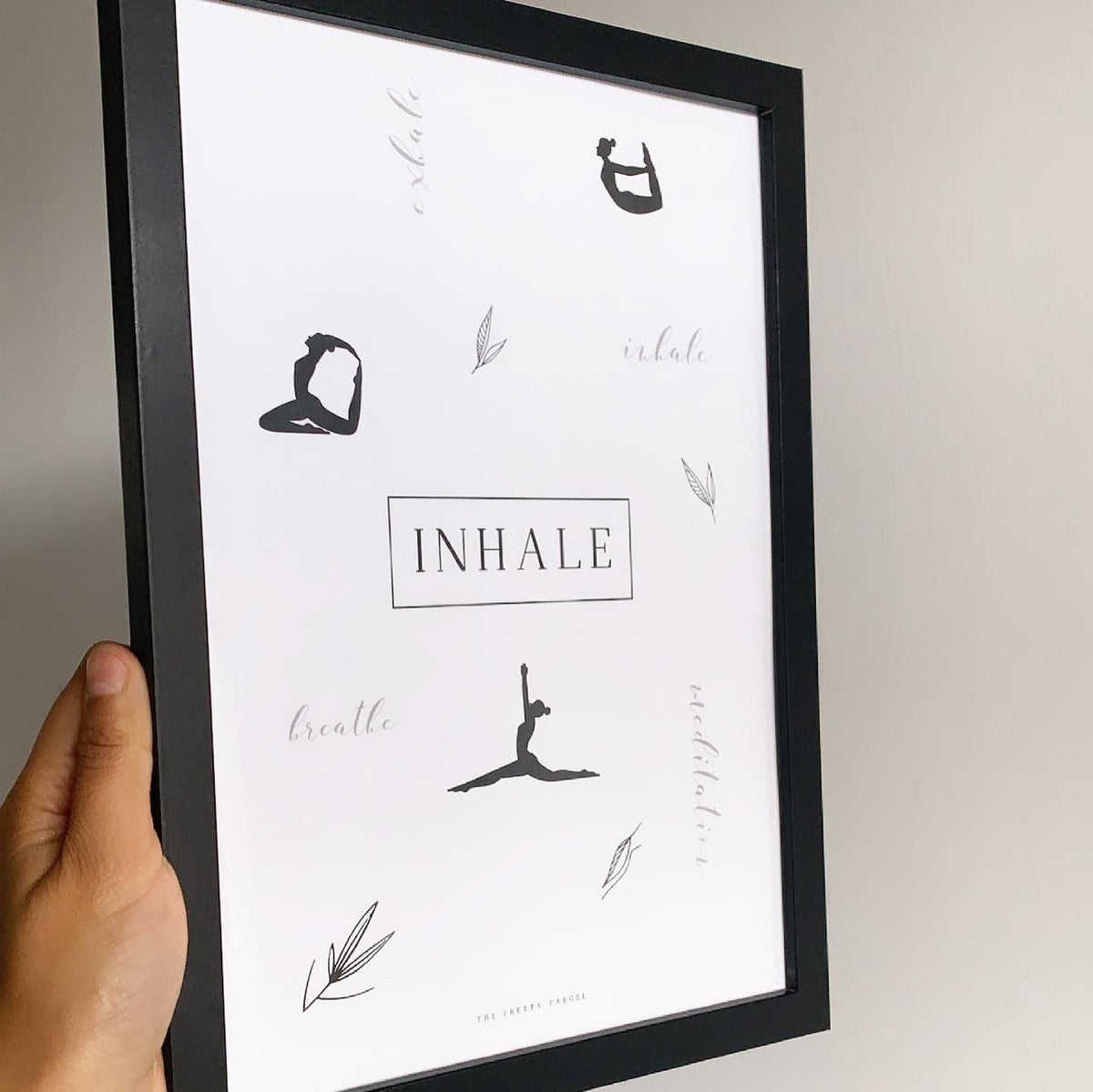 Black and white inhale print